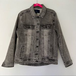 Grey black denim jacket